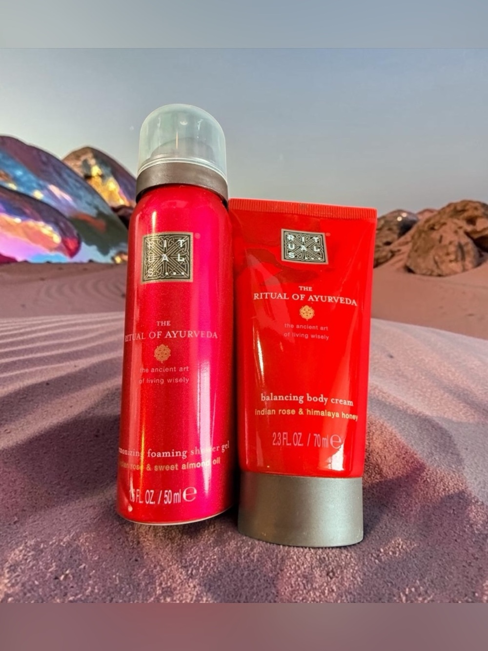 The Ritual of Ayurveda Balancing Body Cream & Foaming Shower Gel - Red